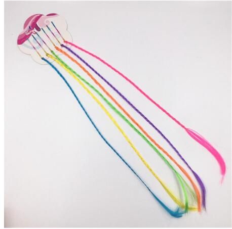 Girls Colorful Wigs Ponytail Hair Ornament Claw Hair Clips detail view 1
