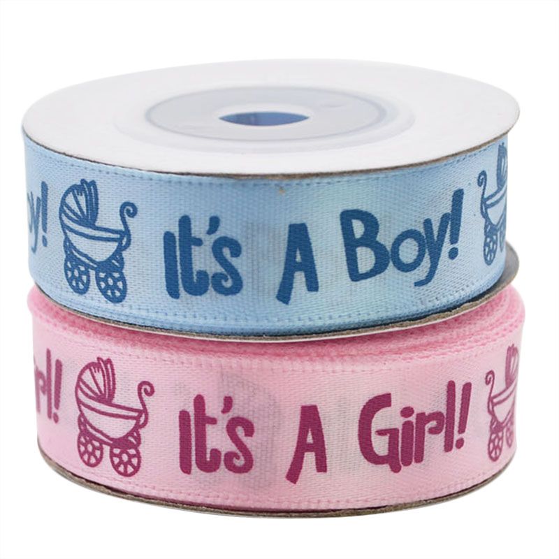 10 Yards Its A Boy/Girl Satin Ribbon Baby Shower Birthday Party Decor Wrap ES 