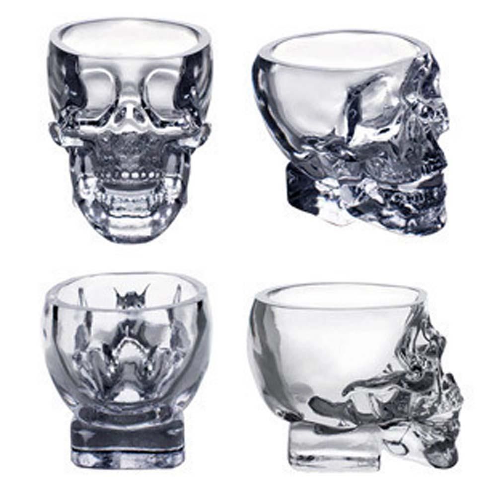 Ruipunuosi Crystal Skull Cup Forniture per Halloween Vodka Glass Skull Head Bicchiere da vino Bicchiere da regalo Tazza da uomo 