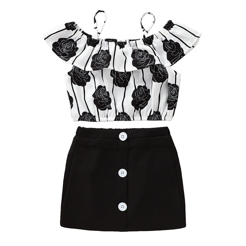 black shirt and skirt set