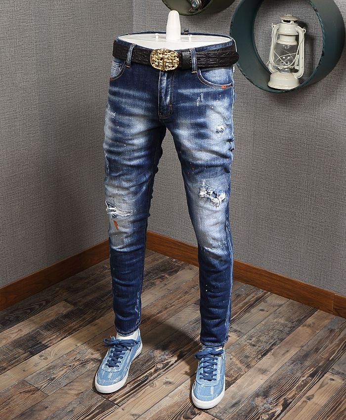 Italy Fashion Design Fade Vintage Jeans 