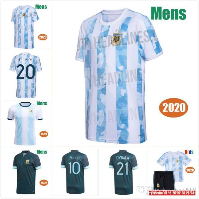 20 21 Argentina De Futbol Jerseys Kit Messi 2020 2021 Camiseta De Futbol Lautaro Kun Aguero Para Hombre Uniforme Ninos Lo Celso Dybala Jersey Por Keepgoing888 11 5 Es Dhgate Com
