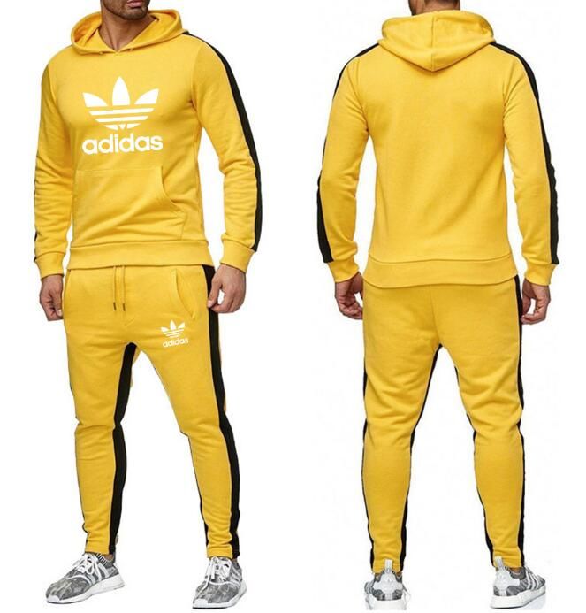yellow adidas tracksuit men