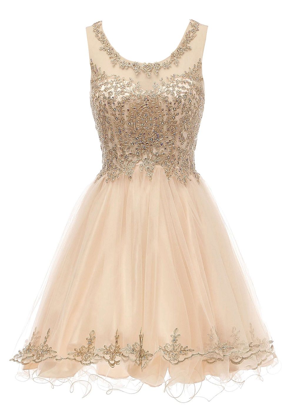 Short Sweet 16 Dresses Gold Lace 