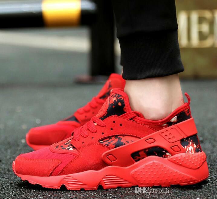 all red huaraches womens