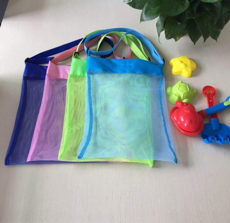 Compre Playa Niños Bolsa De Malla De Almacenamiento De Shell Bolsa De Red Correas Ajustables De Mano De Juguete De Malla Bolso Al Aire Libre Plegable Del Niño Del Bebé De La