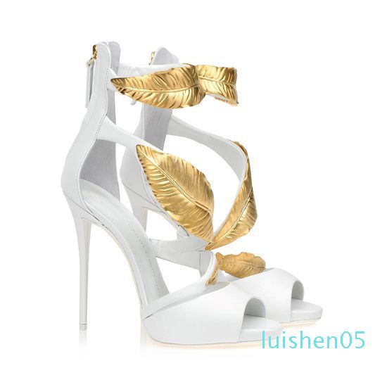 gold leaf high heels