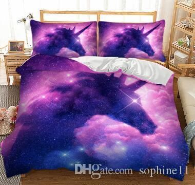 Unicorn Sparkle /& Glitter Duvet Quilt Cover Bedding Set Pillowcases