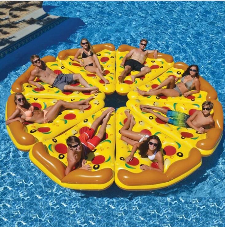 compre inflable al por mayor piscina pizza del flotador de agua mat balsa salon asiento pizza tubos juguetes al aire libre deportes pizza agua tubos