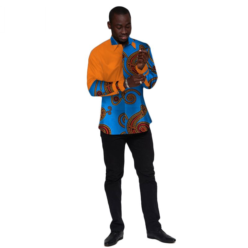 جديد خريف 2019 قميص الأفريقية للرجال dashiki ملابس طويلة الأكمام زائد حجم الأفريقية خليط عارضة نمط الرجال قميص brw WYN430