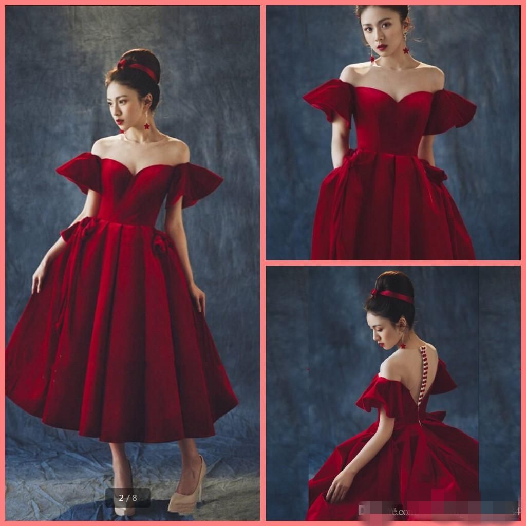 Burgundy TeaLength Prom Dresses Tiered Tulle Straps Plus Size