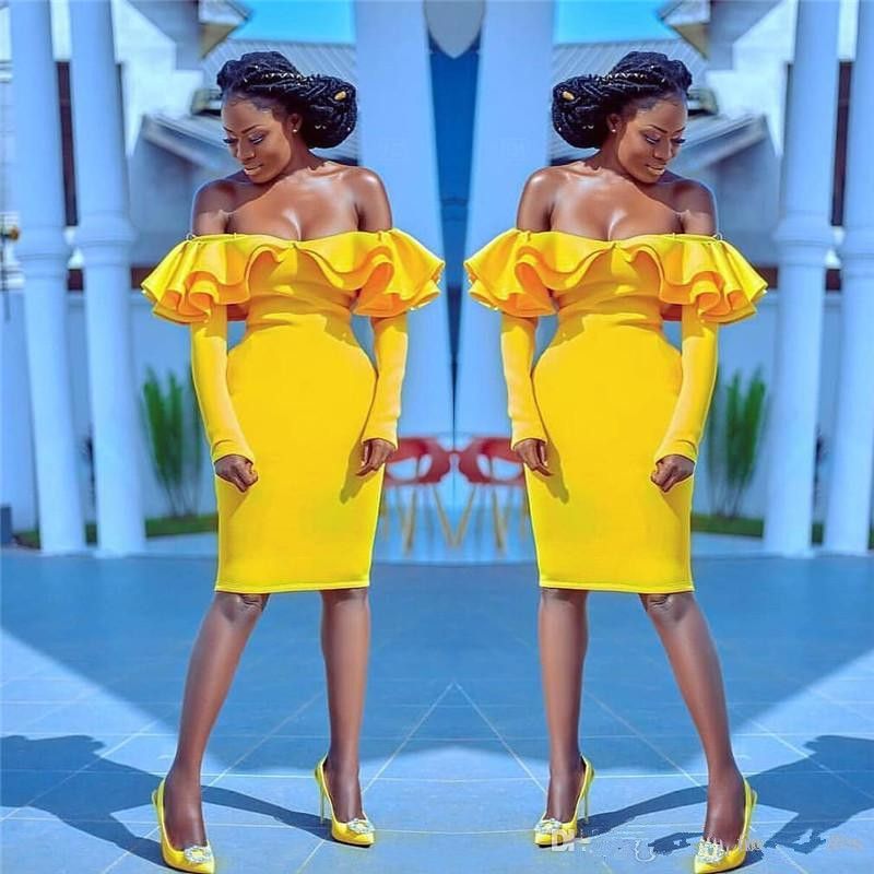 Sexy Short Yellow Cocktail Dresses Off 