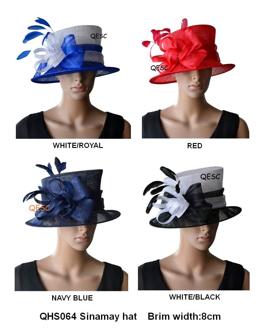 navy white wedding hat