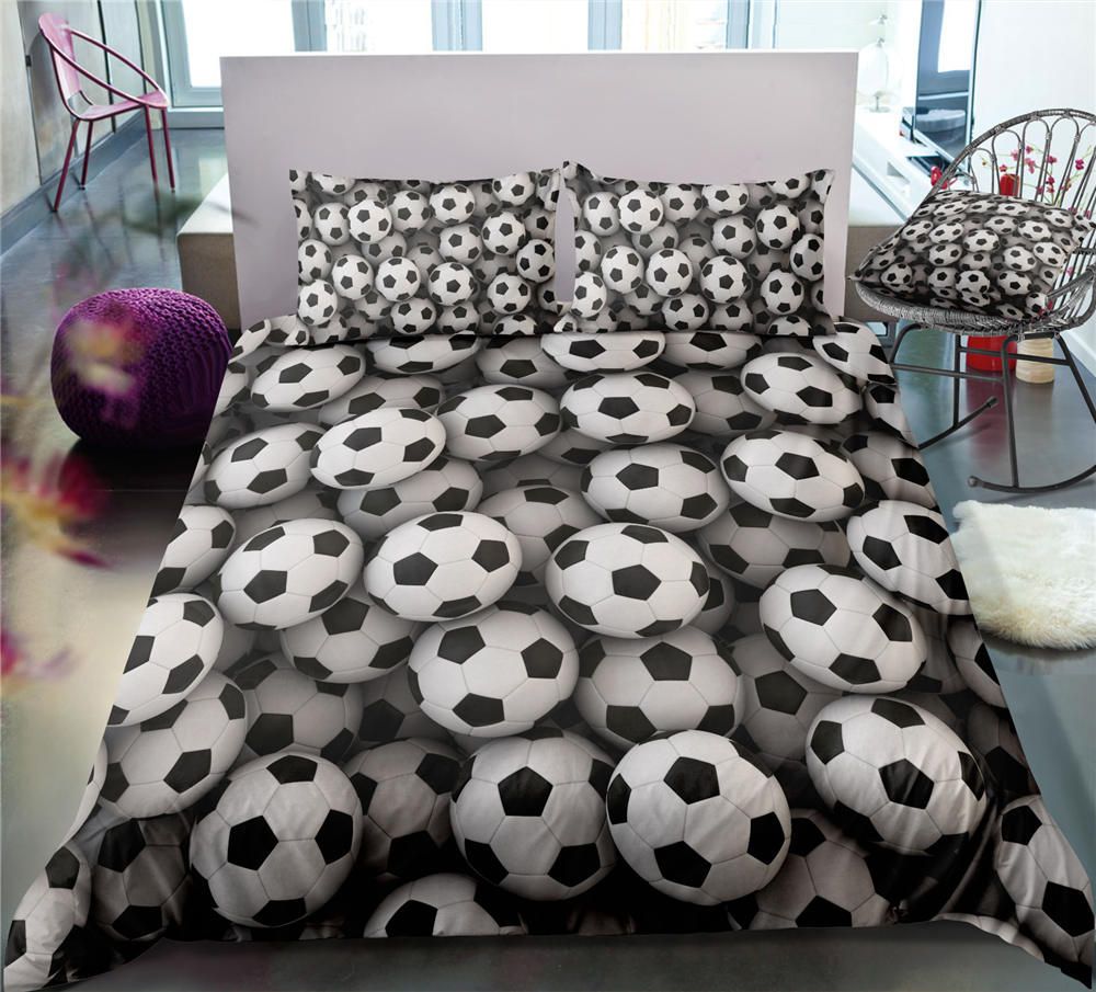 Football 3d Printed Bedding Set For Soccer Fan Cool Lightning