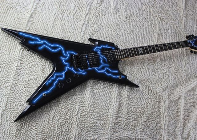 Compra Guitarra Eléctrica Dean RAZORBACK DIMEBAG Al Por Mayor De Fábrica  Con Floyd Rose, Lightning Pattern, Black Hardwares, Barato | Entrega Rápida  Y Calidad | Es.Dhgate