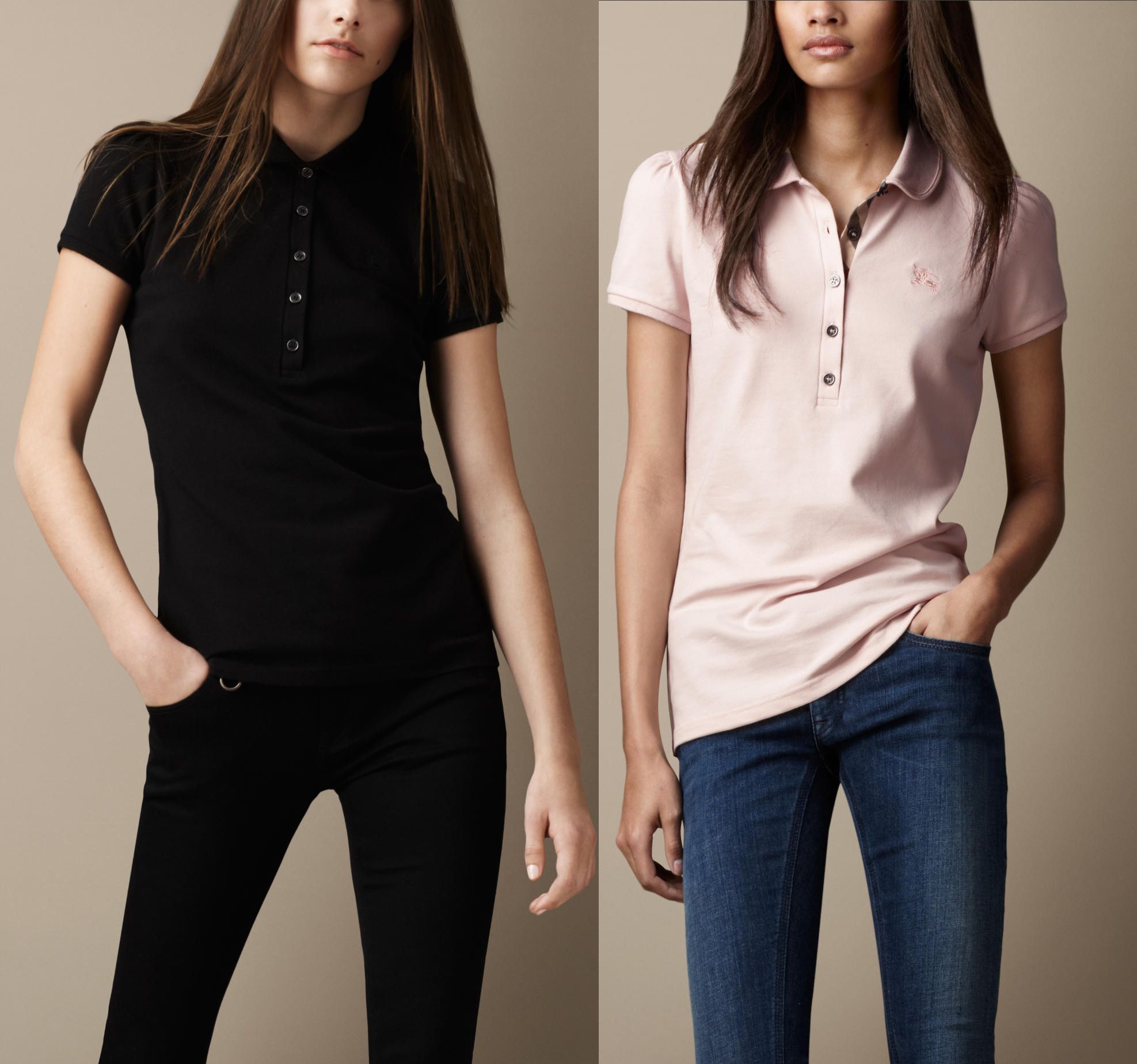 women's solid color polo shirts