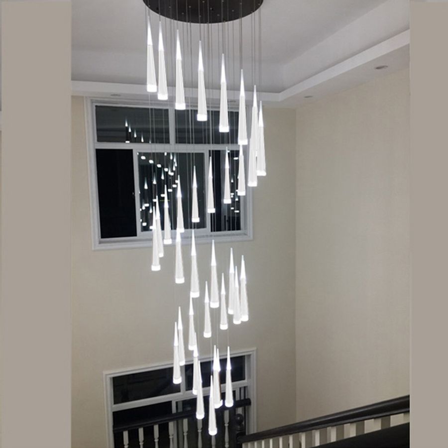modern staircase chandelier