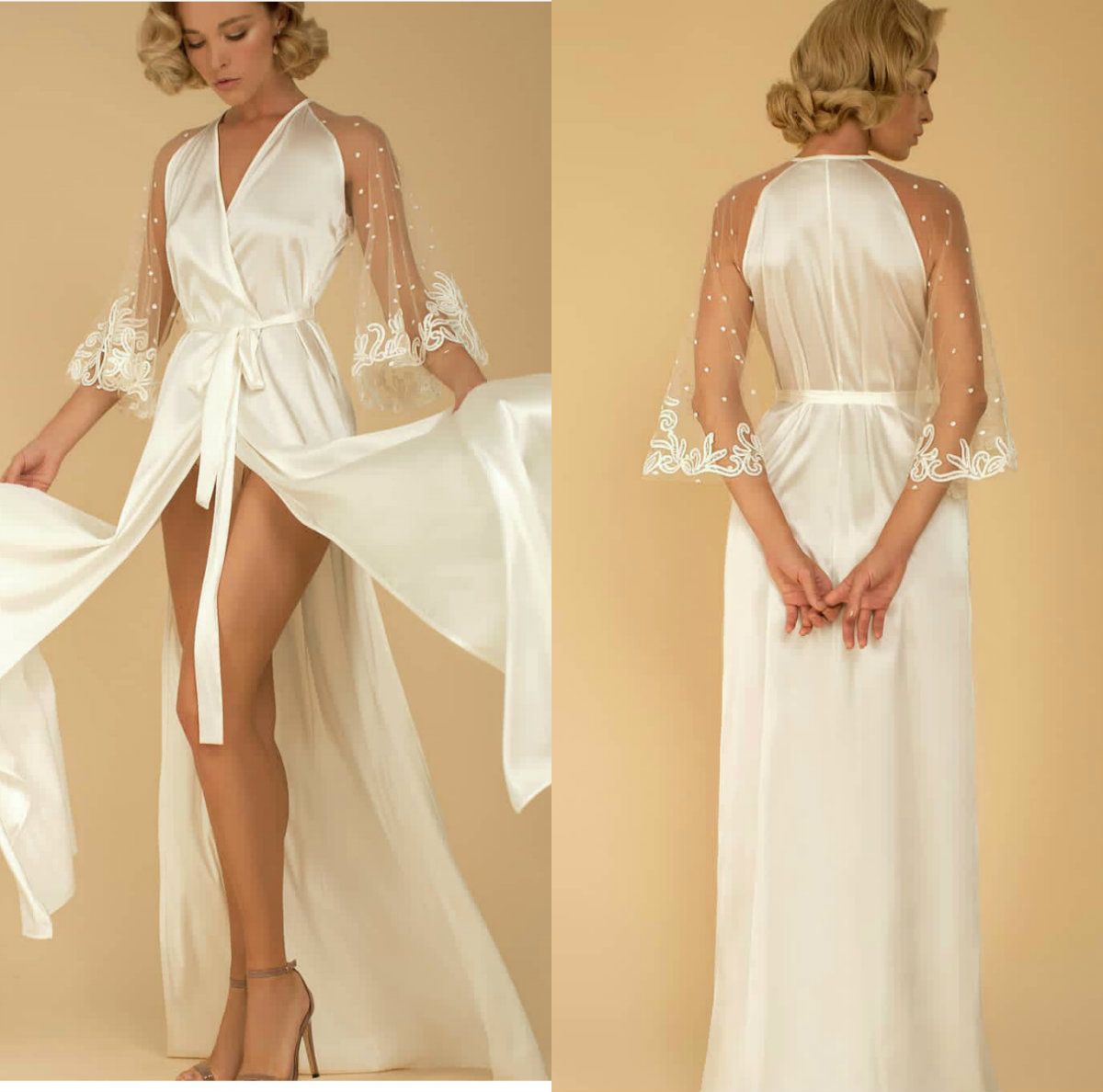 bride robe lace