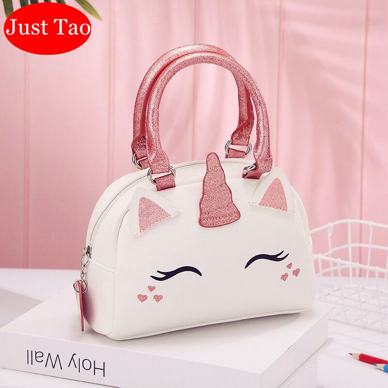 Solo tao! Dibujos animados infantiles Unicorn Bolsos para niños pequeños Totes cuero niñas bolsas