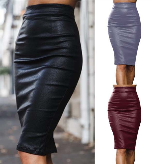 Falda Lápiz Mujer Otoño E Invierno Cuero Slim Bagoc Falda Lápiz Mujer Otoño E Invierno Cuero Slim Bagoc