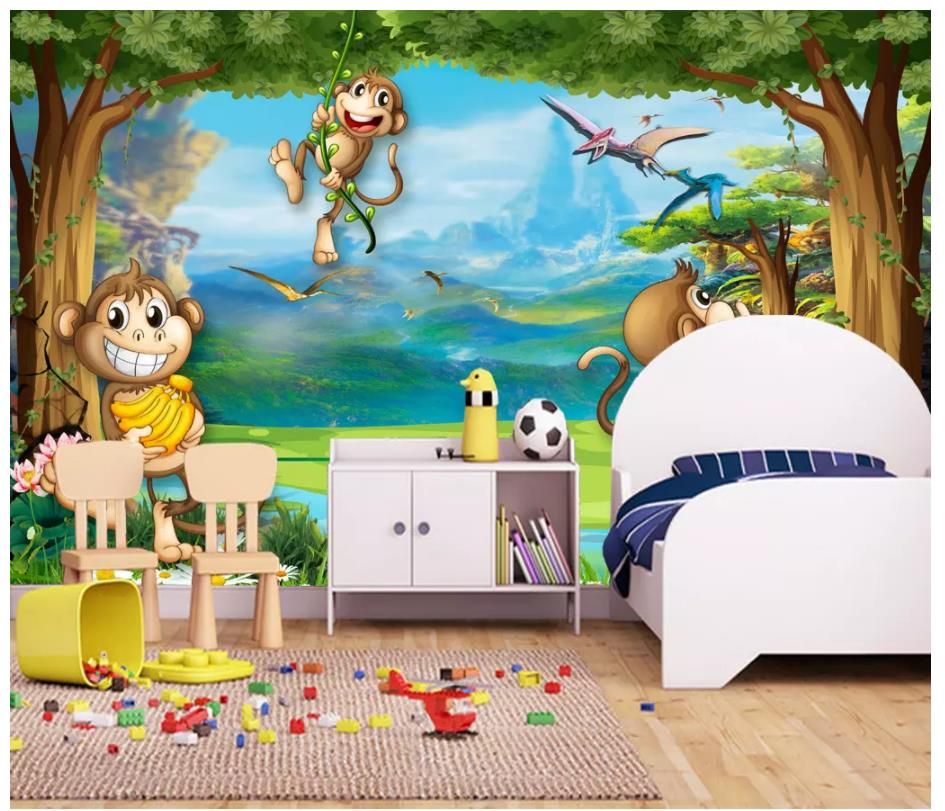 Grosshandel Individuelle Fototapete Fur Wande 3 D Wandmalereien Tapeten Wald Tier Mobilisierung Schoner Wald Cartoon Kinderzimmer Tapeten Dekor Von Zhu77 8 83 Auf De Dhgate Com Dhgate