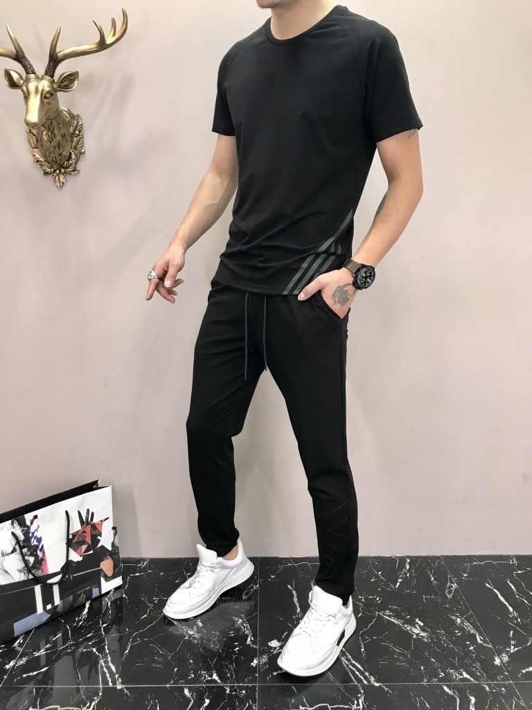 Compra 2019 Nuevo Verano Tiempo Libre Ropa De Hombre Minimalismo Manga  Cabeza Manga Corta Pantalones Moda Juvenil Estilo Masculino T Camiseta  Movimiento Barato | Entrega Rápida Y Calidad | Es.Dhgate