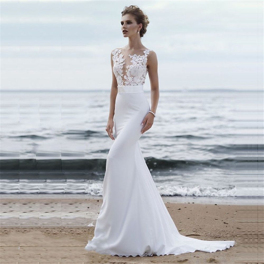 vestido de noiva renda praia