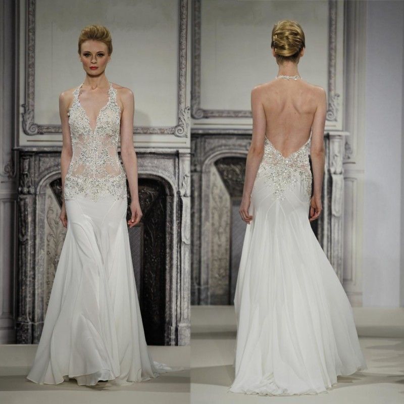 backless sheath wedding dress