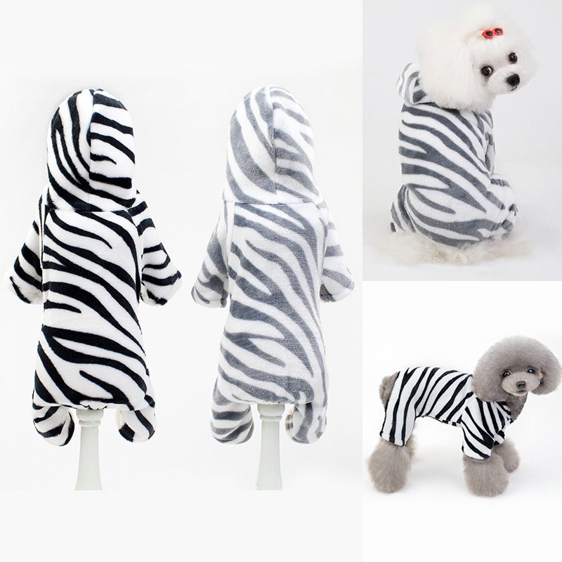 Otoño e invierno Mascotas Abrigos perros Sudaderas capucha Espesar Gato a rayas de