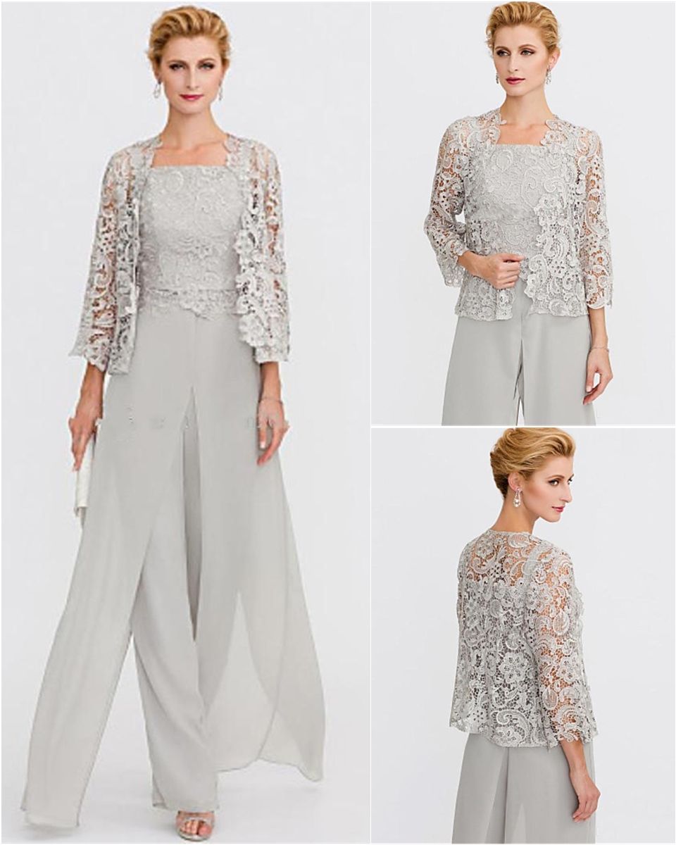 Compra Nuevo Elegante Pantalón Se Adapta A Las Correas De La Gasa Larga De  Encaje De La Madre Del Vestido De La Novia Split Front Oftsuit Formal  Invitado Por La Noche Vestidos