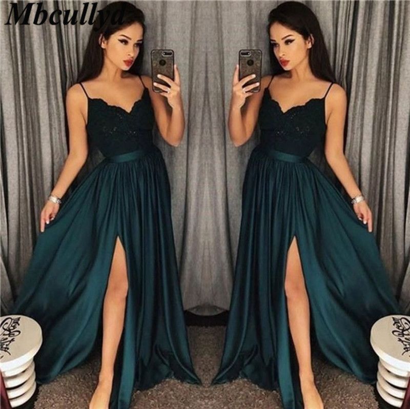 dark green gala dress