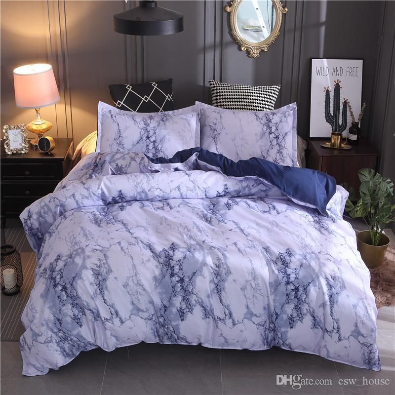 Marble Pattern Bedding Sets Polyester Bedding Cover Set 2 Twin