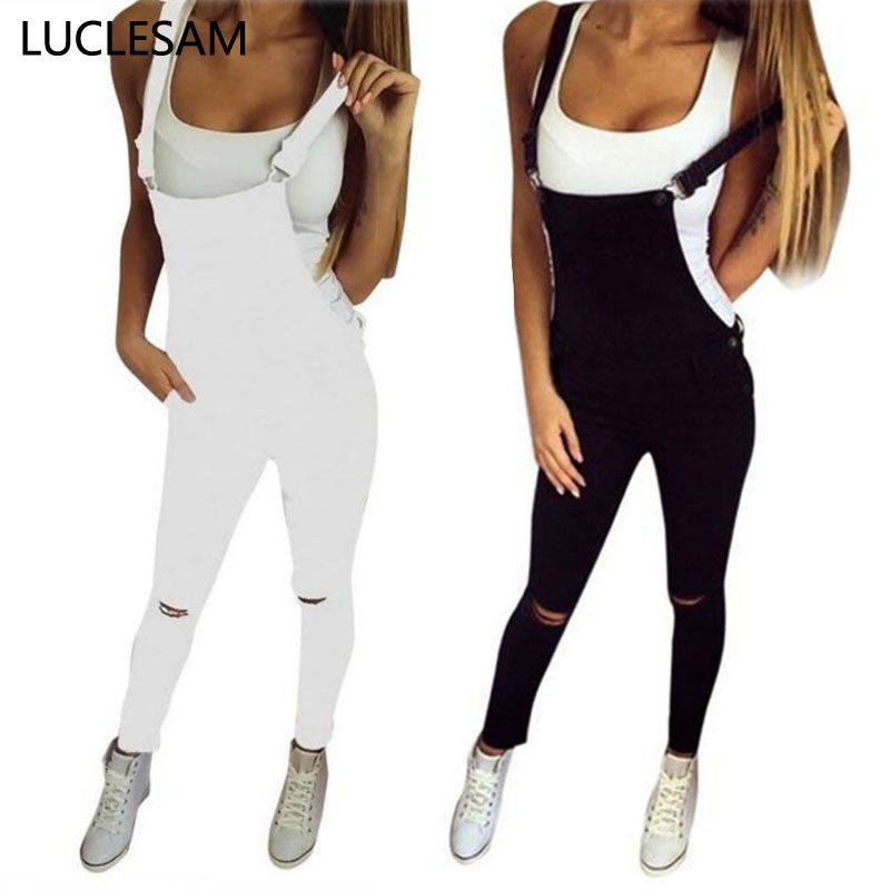 white skinny jean overalls