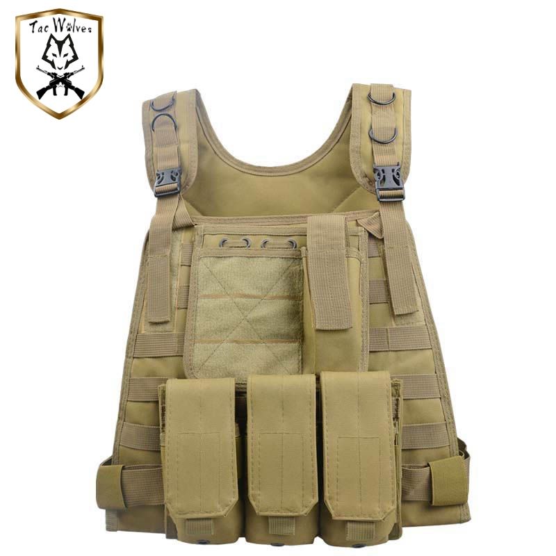 Tactical Vest Adjustable Molle Military Jacket Police Holder Airsoft Paintball