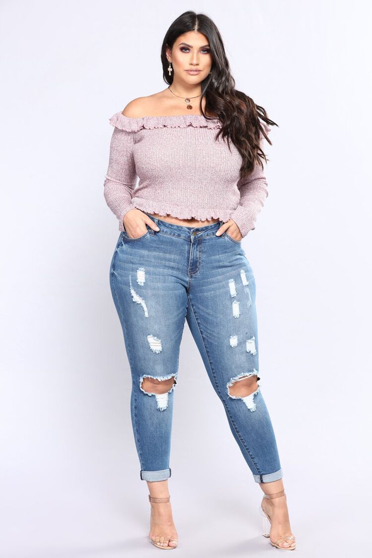 Mujer Tallas grandes relajada fuera Pantalones vaqueros rotos, Butt Lift cómodo estiramiento Lápiz