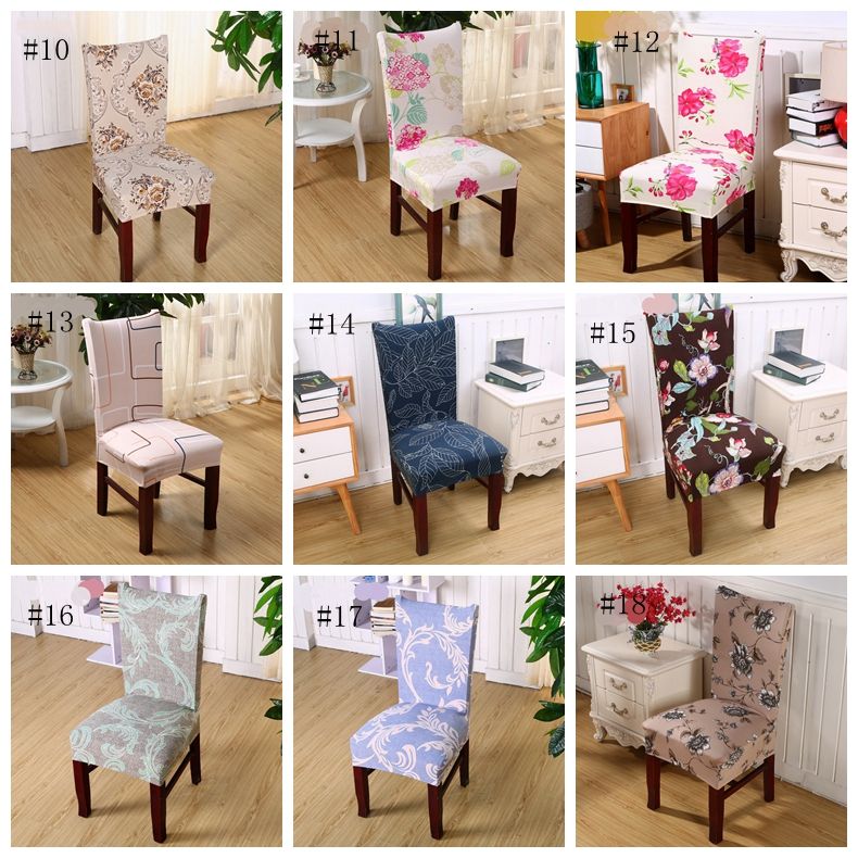 Spandex elástico Cubre Sillas comedor cubierta asiento del Anti-sucia extraíble banquete de la