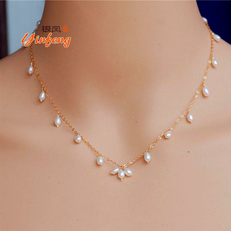 pearl necklace with gold chain