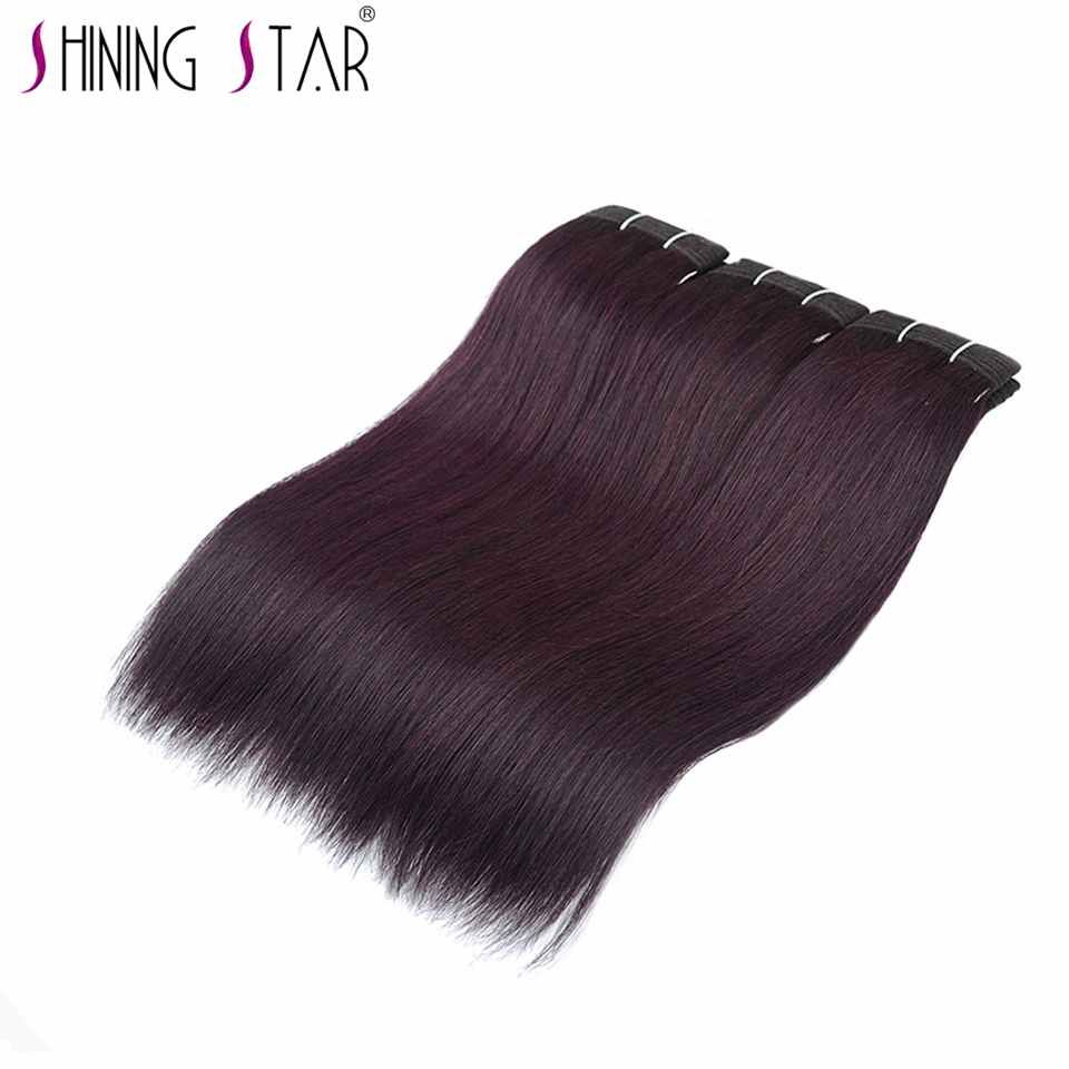 Compre Oscuro Rojo Peruano 3 Paquetes De Cabello Liso Uva Color Púrpura Armadura Del Pelo Humano Estrella Brillante Extensión De Cabello No Remy Puede