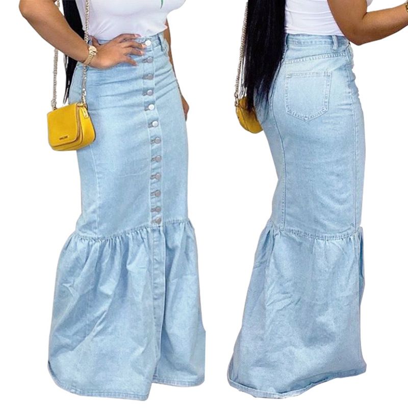 Compre Mulheres Demin Saia Plus Size Casual Trumpet Streetwear Cintura Alta Saia Sereia Bodycon Atadura Andar De Comprimento Da Saia De Cici379315, $148,97 | Pt.Dhgate.Com