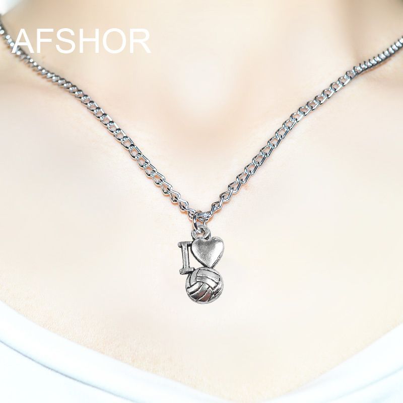 Compre Caliente Nueva Joyeria Aleacion Simple Corazon Amo Collar De Voleibol Clavicula 45 Cm Cadenas Largas Encanto Para Mujer Collar De Joyeria De Moda Para Las Mujeres Calientes A 1 42 Del