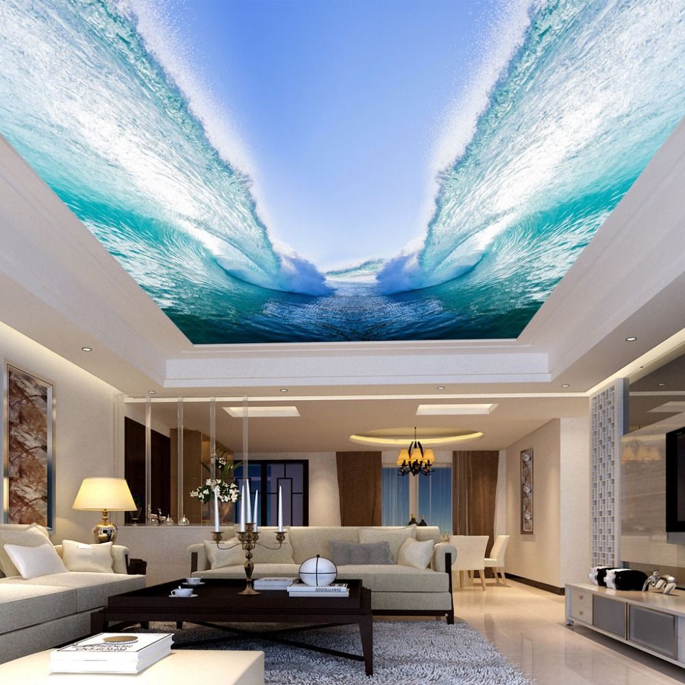 Custom Any Size 3d Wall Mural Wallpaper Seawater Huge Waves