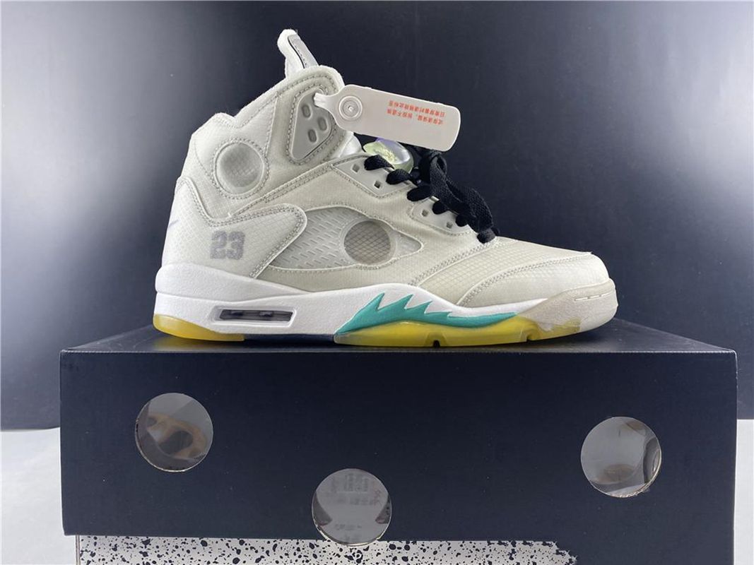 Acheter Pas Cher OFF WHITE X AIR JORDAN 5 RETRO SP 2020 Nouvelles  Chaussures De Basket Ball Hommes Off 5 5S Orange Blanc Vert 3M Sport La  Meilleure Qualité Chaussures De Sport