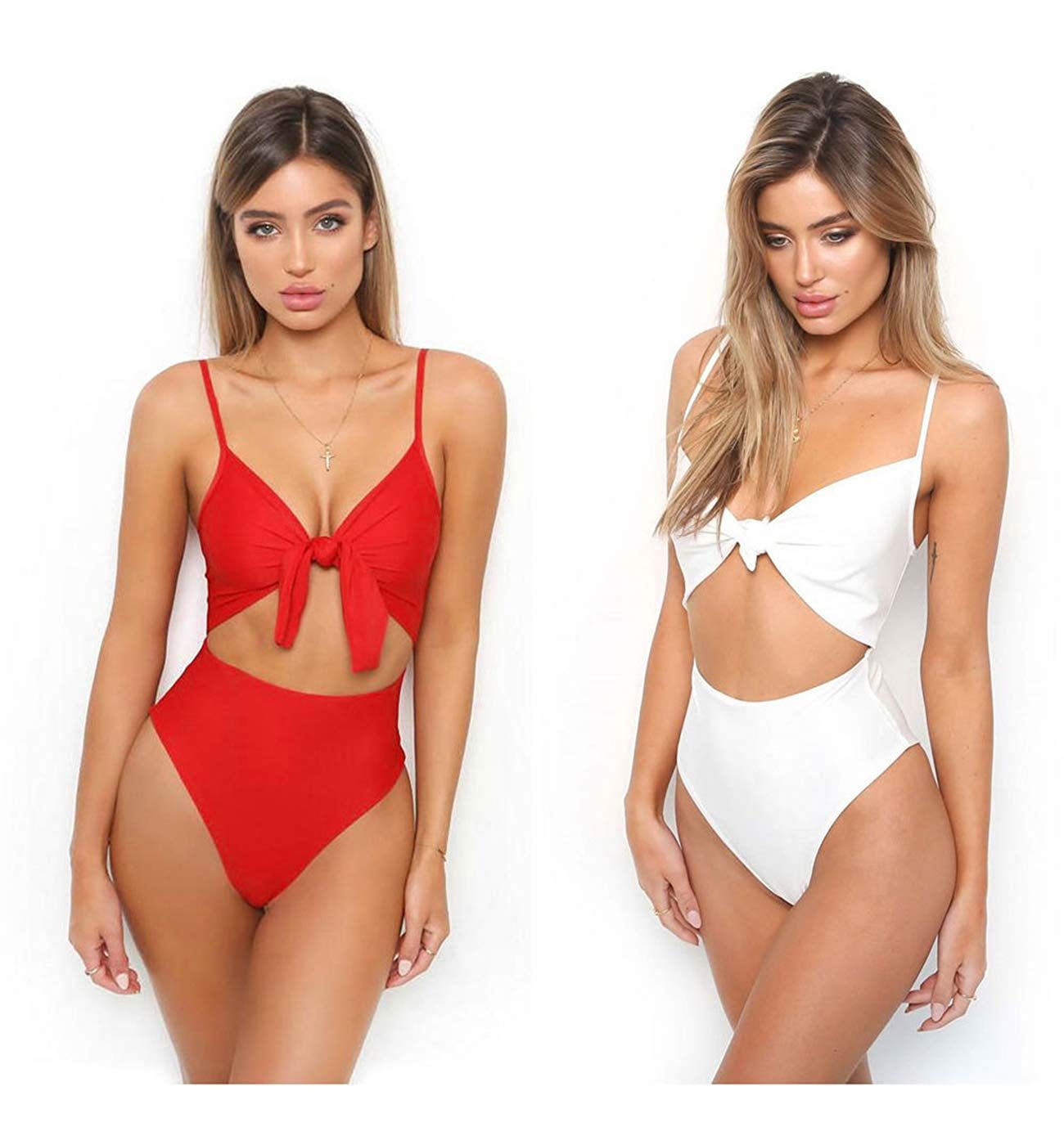 red tummy control swimsuit
