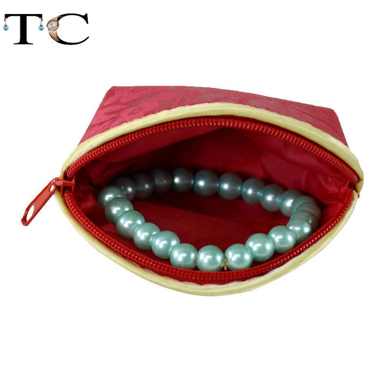 2021 /LotRed Silk Cloth Bag Gift Jewelry Ring Bracelet Storage Bag Coin