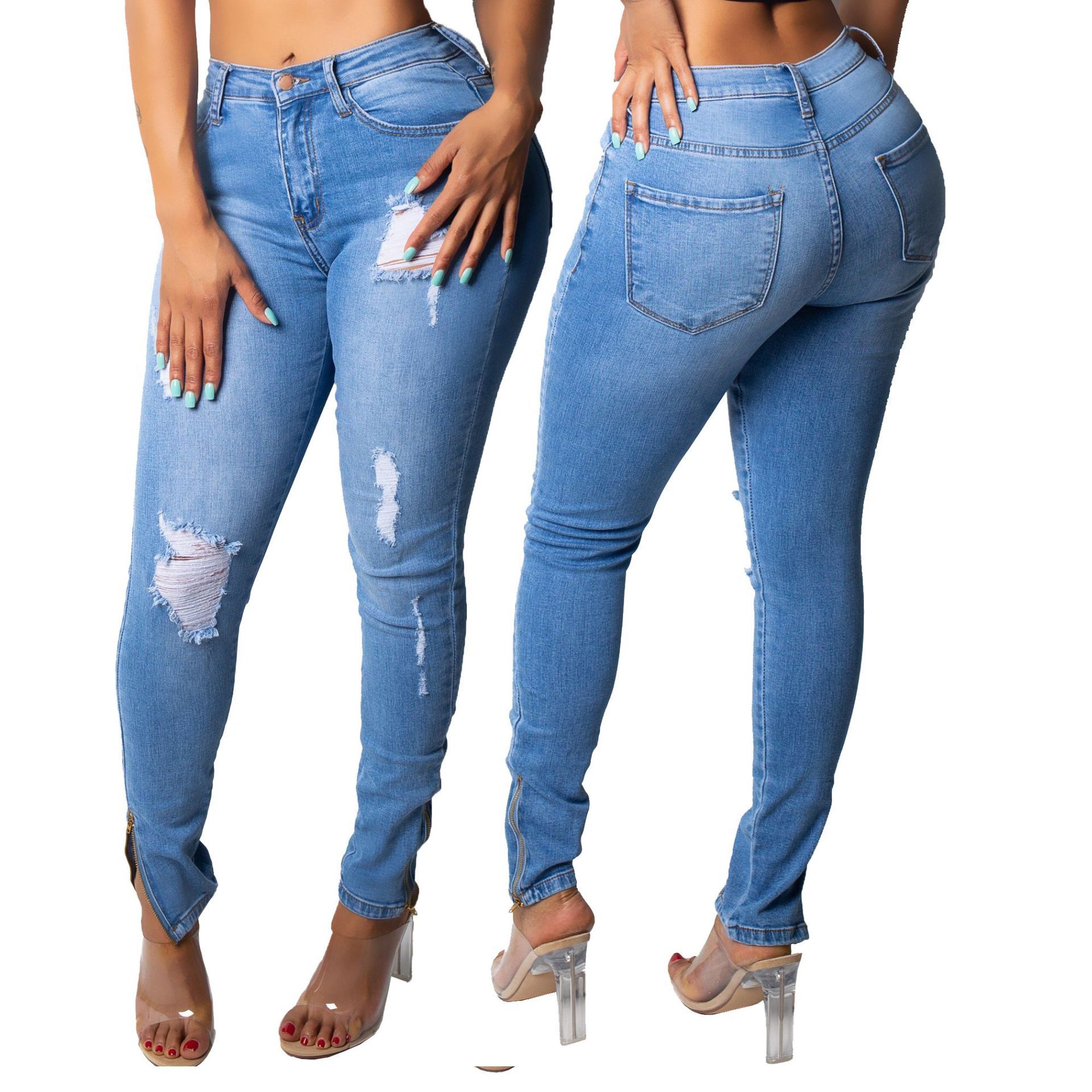 calça jeans skinning feminina cintura alta