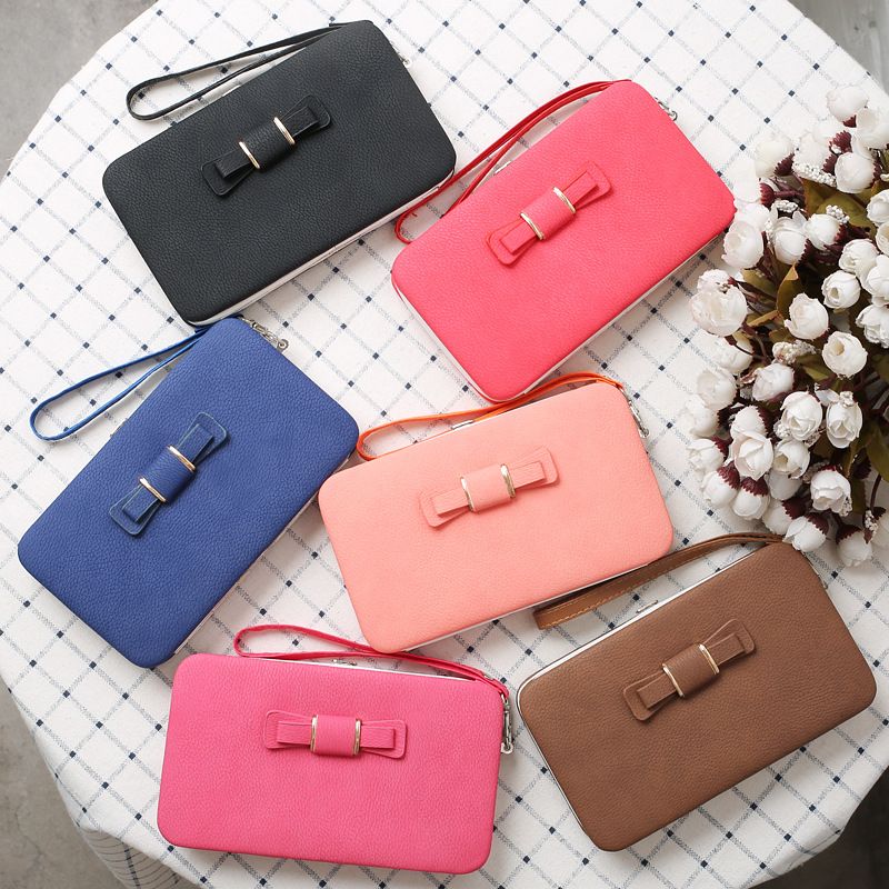 Girl Women Lady PU Leather Clutch Wallet Long Card Holder Purse Box Handbag Bag