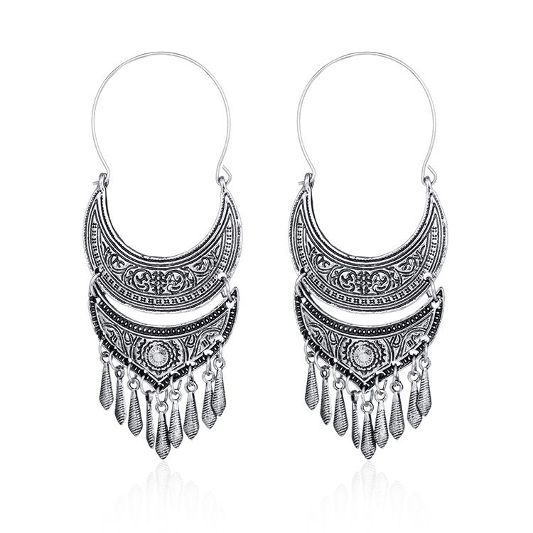 Brincos Marca De Mujeres Boho Arnés Flecos Aretes Retro De Brincos Marca De Mujeres Boho Arnés Flecos Aretes Retro De