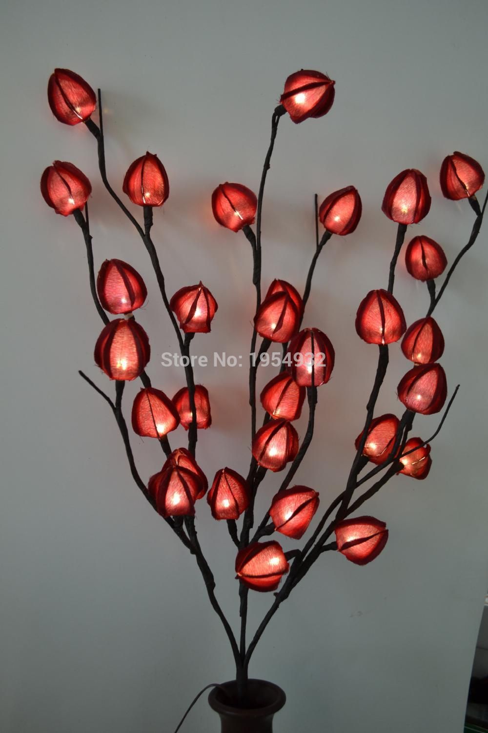 2021 Branche Decoration Chinese Lantern Lights Branch Lamp Vase Floral Lights Home Garden Desktop Party Decoration Holiday Gift Blossom Branch From Qiansuning888 65 61 Dhgate Com