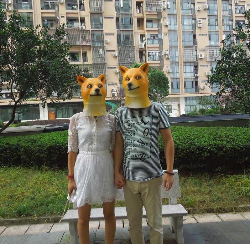 Wow Doge Mask Meme KABOSU face latex headgear Such Shiba Dog Halloween cosplay N 