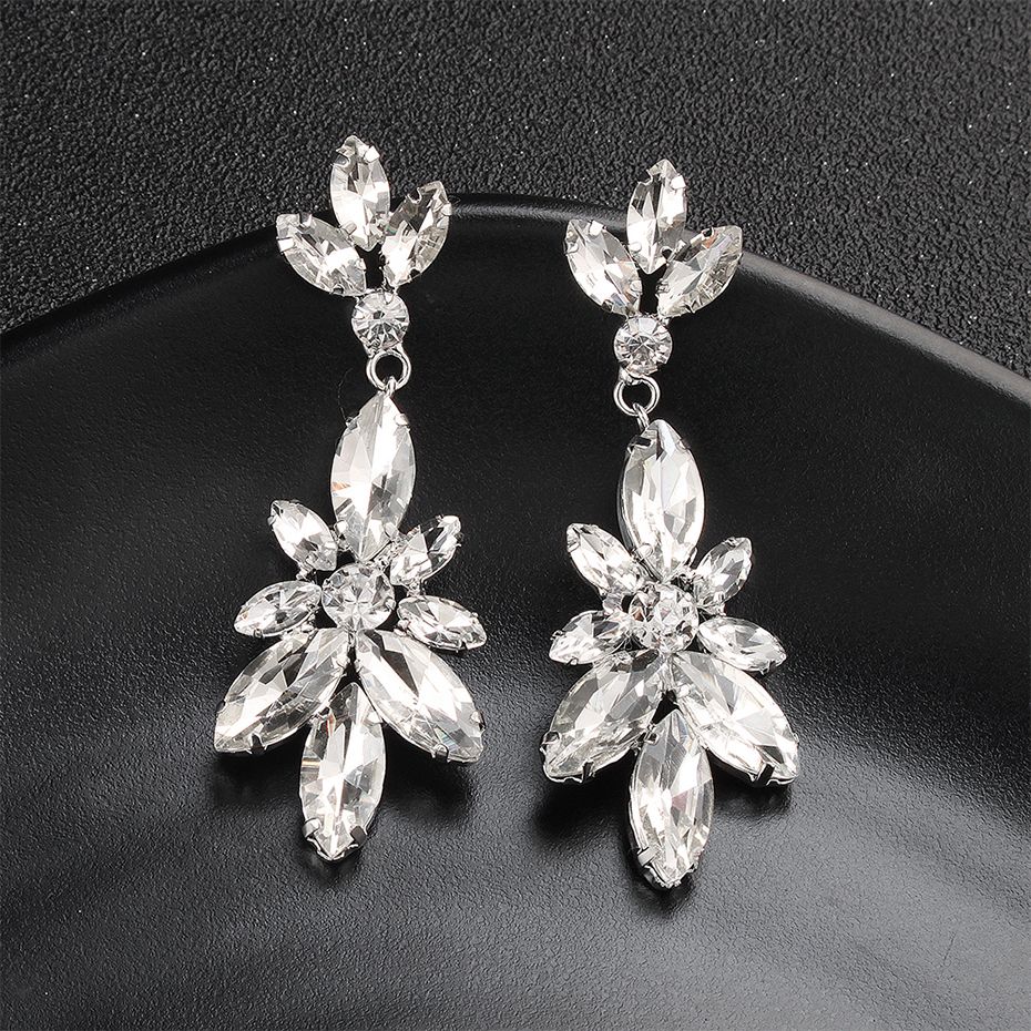 womens silver drop earrings